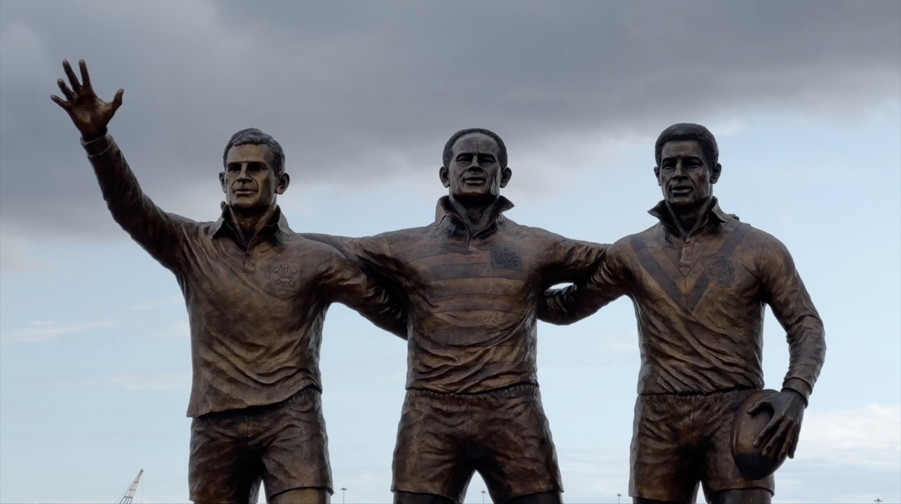 Statue honouring three Welsh sporting icons