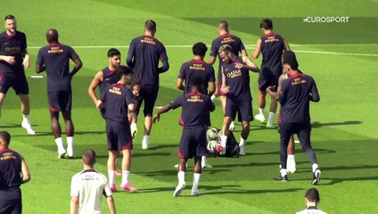 Les Mbappé et Neymar à l'entraînement avec le PSG