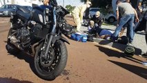 Motociclistas ficam feridos em forte colisão no Alto Alegre