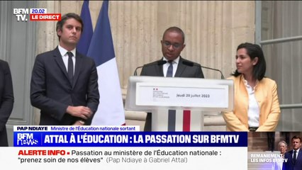 Pap Ndiaye à Gabriel Attal: "J'ai une pensée pour Samuel Paty, dont un portrait est présent dans le bureau qui est désormais le vôtre"