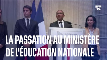 Remaniement: la passation entre Pap Ndiaye et Gabriel Attal au ministère de l'Éducation nationale