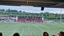 Derry City players walk out ahead of their tie with HB Torshavn