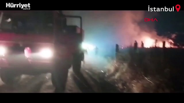 Çatalca’da otluk alanda çıkan yangın yerleşim yerlerine doğru ilerliyor