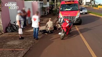 Ciclista fica ferido em batida com moto em Toledo Acidente aconteceu na Avenida Maripá