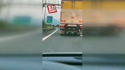 İstanbul'dan Ankara'ya giden kamyonun tehlikeli yolculuğu kamerada