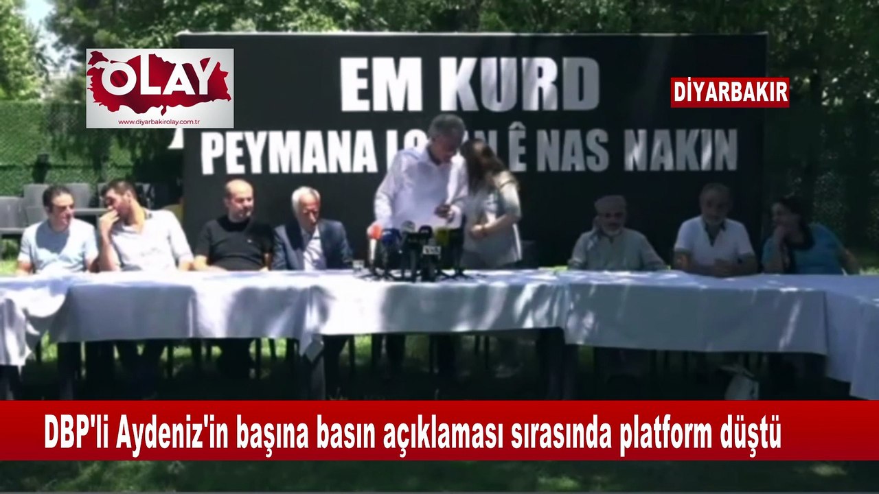 DBP'li Aydeniz'in başına basın açıklaması sırasında platform düştü