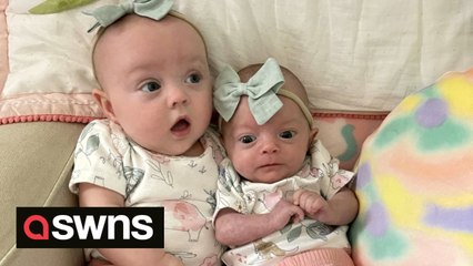 "My baby is double the size of her sister - strangers can’t believe they are twins"