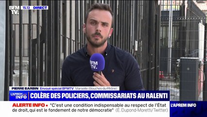 Download Video: En réponse au placement en détention provisoire d'un policier, les commissariats marchent au ralenti à Marseille