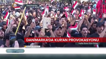 Danimarka'da aşırı sağcı grup Kur'an-ı Kerim yakıp İran ve Irak bayraklarını ezdiler