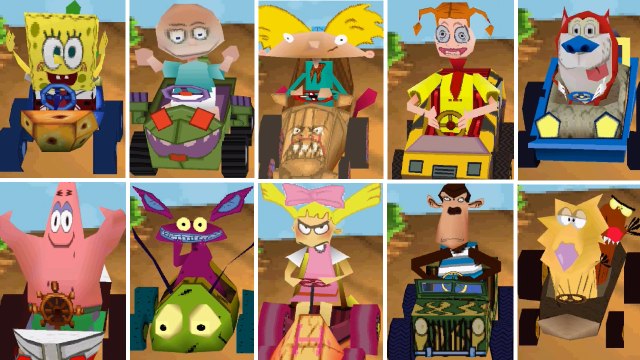 Nicktoons Racing All Characters & Tracks (PS1)
