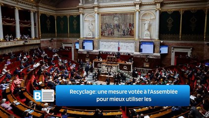 Recyclage: une mesure votée à l'Assemblée pour mieux utiliser les