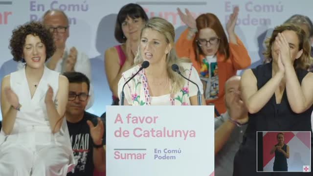 Yolanda Díaz en Barcelona: Los catalanes vais a votar