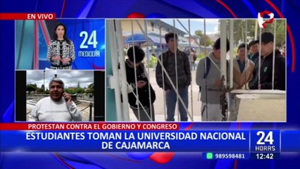 Protestas en Perú: Estudiantes toman campus de la Universidad Nacional de Cajamarca