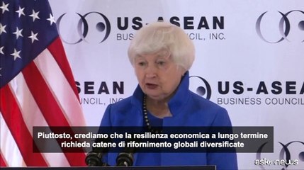 Usa, Yellen su "friend-shoring" e catene di rifornimento diversificate