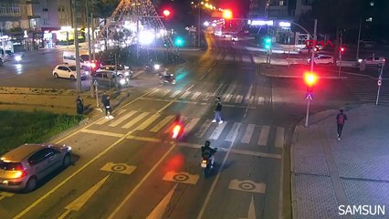 Samsun'da KGYS Kameralarına Yansıyan Trafik Kazaları