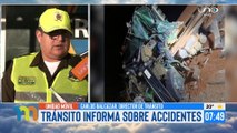 Tránsito informa sobre los dos accidentes en carretera