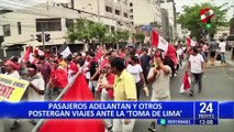 ‘Toma de Lima’: pasajeros modifican viajes ante protesta en la capital
