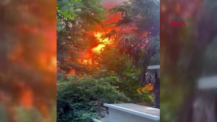Ahşap binada korkutan yangın! İstanbul'un birçok yerinden görülüyor