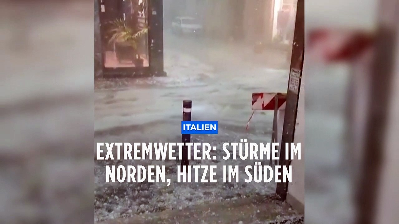 Hundewetter in Italien: Hagelstürme im Norden, bis zu 45 Grad im Süden
