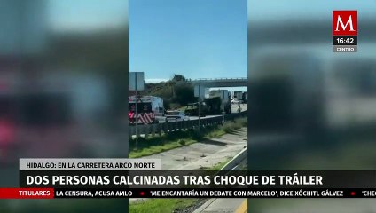 En Hidalgo, tráiler choca y se incendia; dos personas perdieron la vida