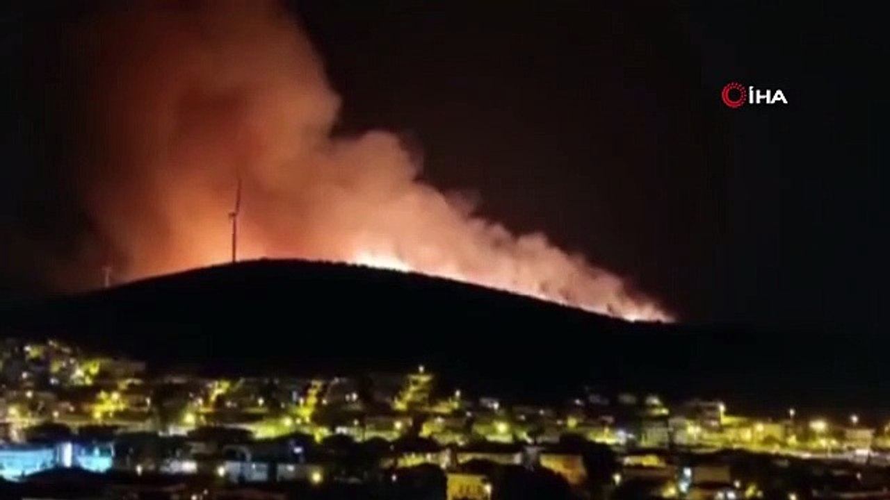 Incendie dans la pinède à Çeşme