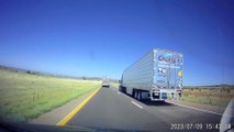Dash Cam Captures Aggressive Trucker Running Another Big Rig Off the Road