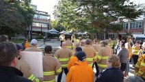 Firefighters rally in Civic Square ahead of reforms to Fire Service Act