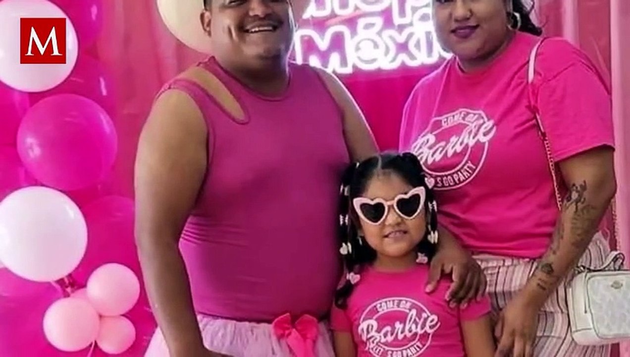 Padre rompe estereotipos vistiéndose de ROSA para ir con su hija al estreno de Barbie