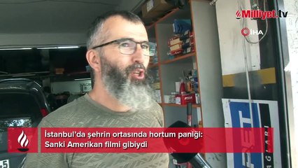 İstanbul'da şaşırtan hortum kamerada! 'Amerikan filmi gibiydi'