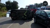 Puglia: due donne ferite in uno scontro, una delle auto si ribalta sulla Carovigno – Torre Santa Sabina (Brindisi)
