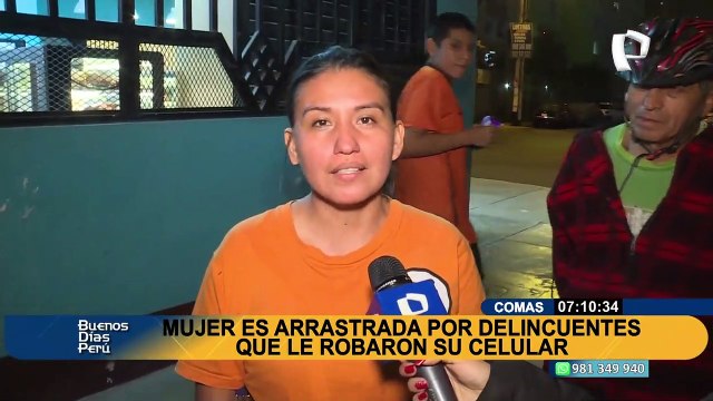 Comas: mujer es arrastrada por delincuentes que le robaron su celular