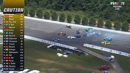 Nascar Trucks Series 2023 Pocono Race Pile Up Smith Huge Fire