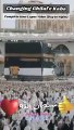 Replacing Kiswa with timelapse Video | Time Lapse Shoot of Ghilaf Kaba Replacement