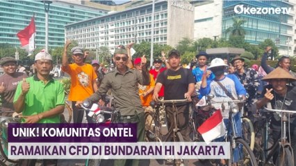 Unik! Komunitas Ontel Ramaikan CFD di Bundaran HI Jakarta
