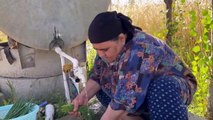 Cooking stuffed salmon in Iranian village style