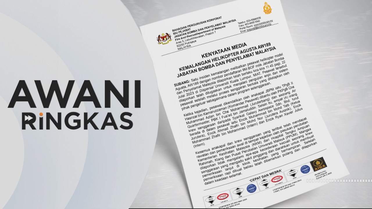 AWANI Ringkas: Helikopter terhempas: Bomba jalankan siasatan dalaman