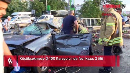 Küçükçekmece D-100 Karayolu'nda feci kaza: 2 ölü