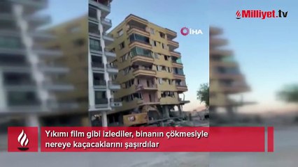 Yıkımı film gibi izlediler, binanın çökmesiyle nereye kaçacaklarını şaşırdılar