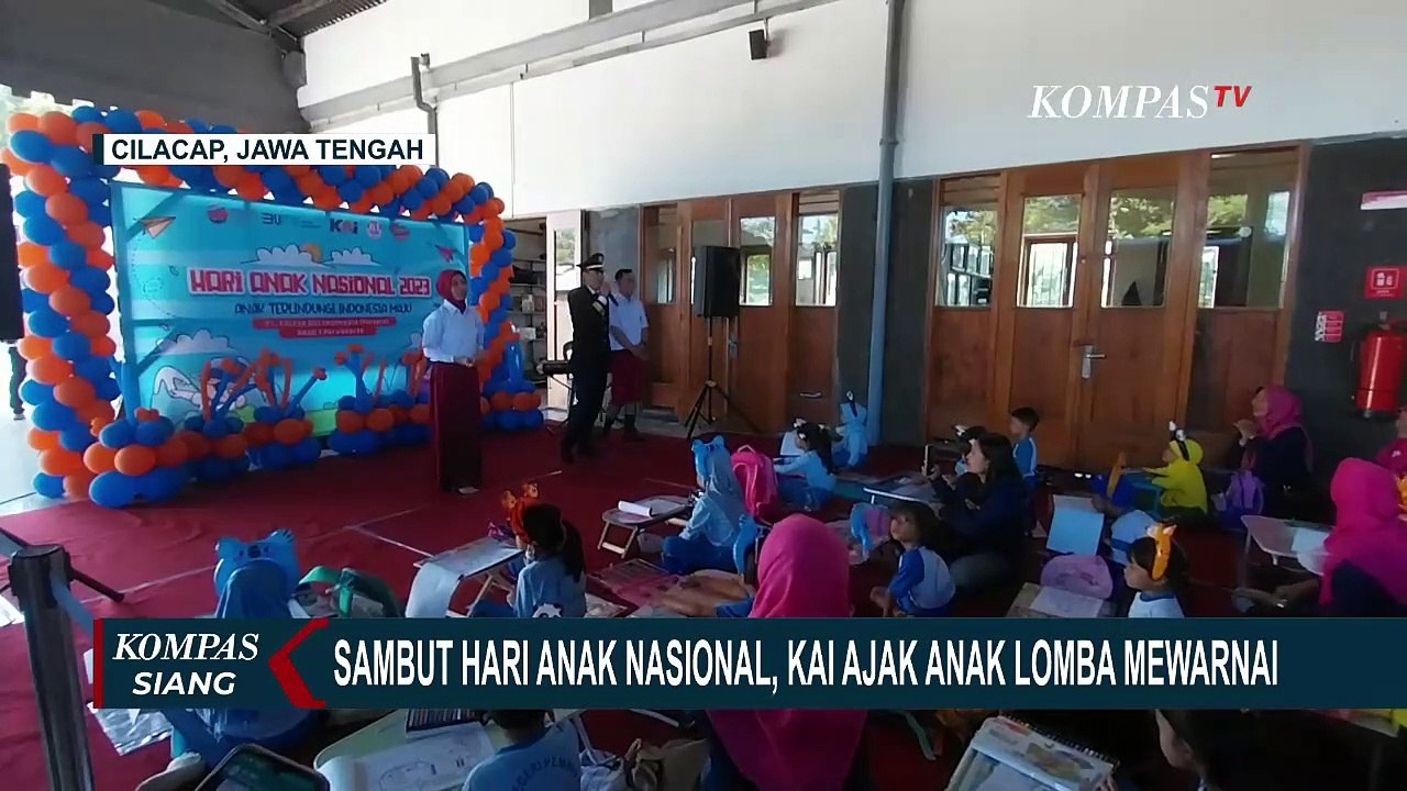 Sambut Hari Anak Nasional, PT KAI Daop 5 Purwokerto Ajak Anak Lomba Mewarnai di Stasiun Cilacap