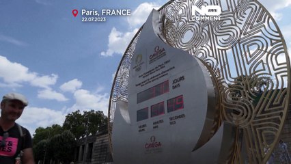 WATCH: A giant clock counts down the time to the Paris Olympics