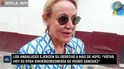 Los andaluces ejercen su derecho a más de 40ºC: "Votar hoy es otra sinvergonzonería de Pedro Sánchez"