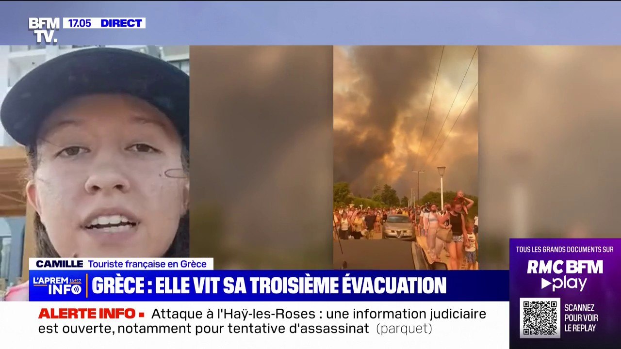 Incendies en Grèce: "On n'a aucun vol, pour l'instant, vers la France", raconte Camille, évacuée de l'île de Rhodes