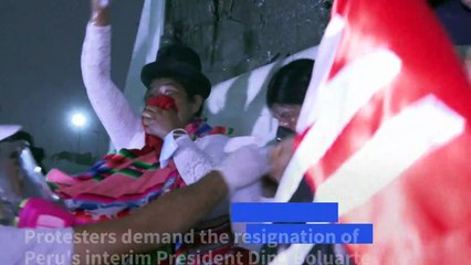 Peru police clash with protesters demanding president step down