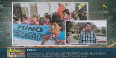 En Perú concluye cuarta jornada de manifestaciones antigubernamentales