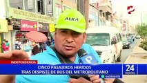 ATU: despiste de bus del Metropolitano en Independencia se produjo por descompensación del chofer