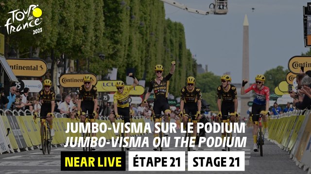 Jumbo-Visma on the podium - Stage 21 - Tour de France 2023