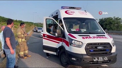 Kuzey Marmara Otoyolunda Kamyon Devrildi: 1 Yaralı