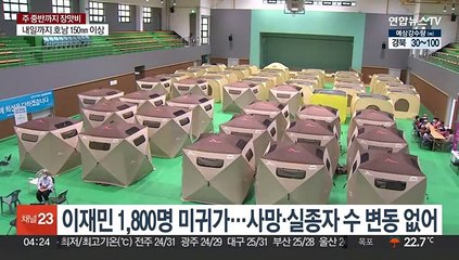 이재민 1,800명 미귀가…사망·실종자 수 변동 없어