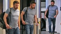 Ben Affleck leave his office in LA after celebrating first wed anniversary with Jennifer Lopez.