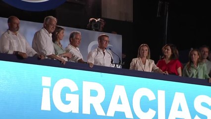 Gritos de 'Ayuso, Ayuso' que interrumpen el discurso de Feijóo